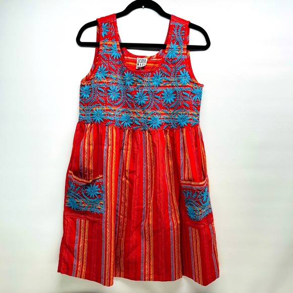 Sister Mary size small embroidered mini dress sleeveless - Picture 1 of 8